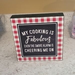 Kitchen Wall hanging, Plaque "My Cooking is Fabulous....."